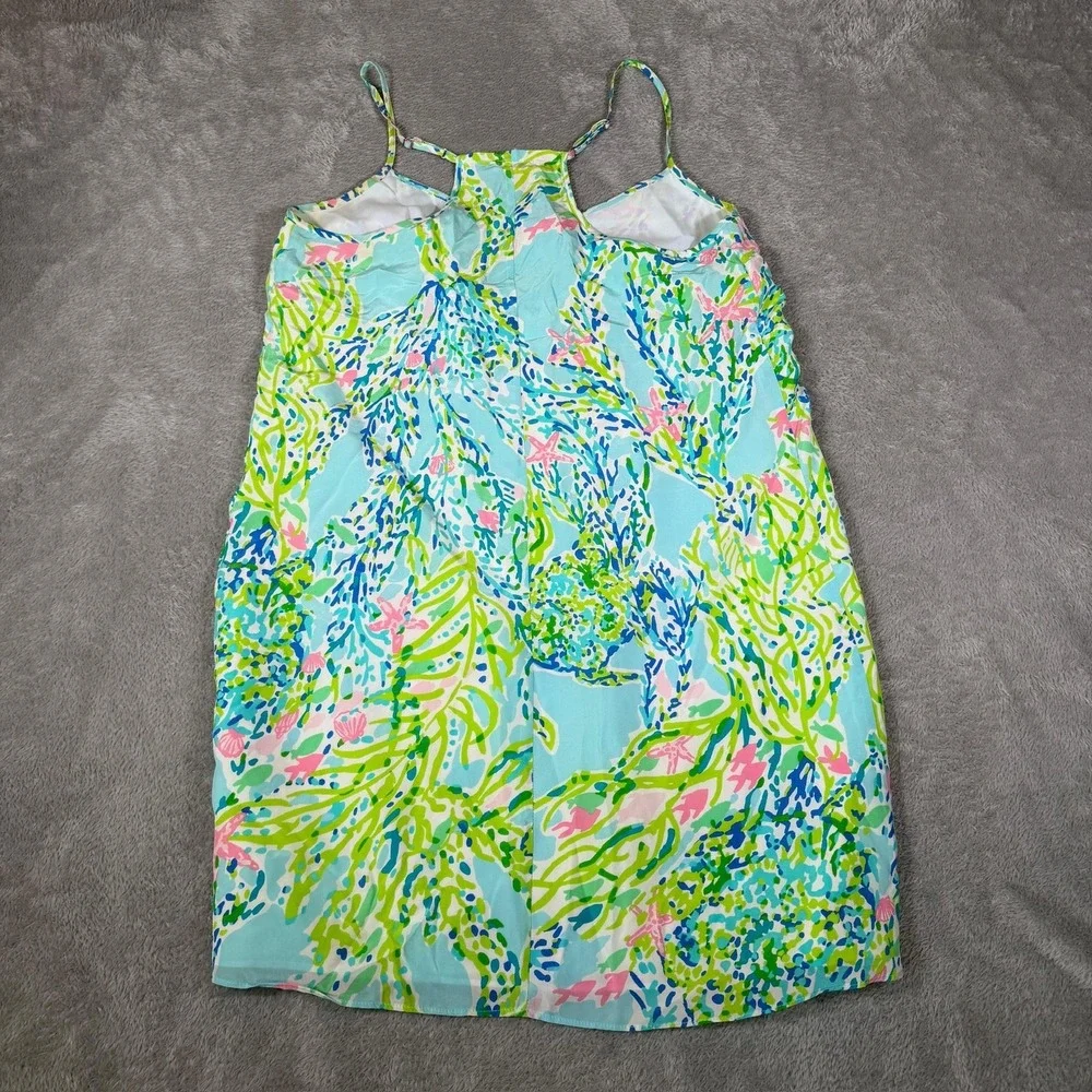 Lilly Pulitzer Dress Womens Small Multicolor Silk Floral Strappy Slip‎ Sundress - Picture 5 of 8